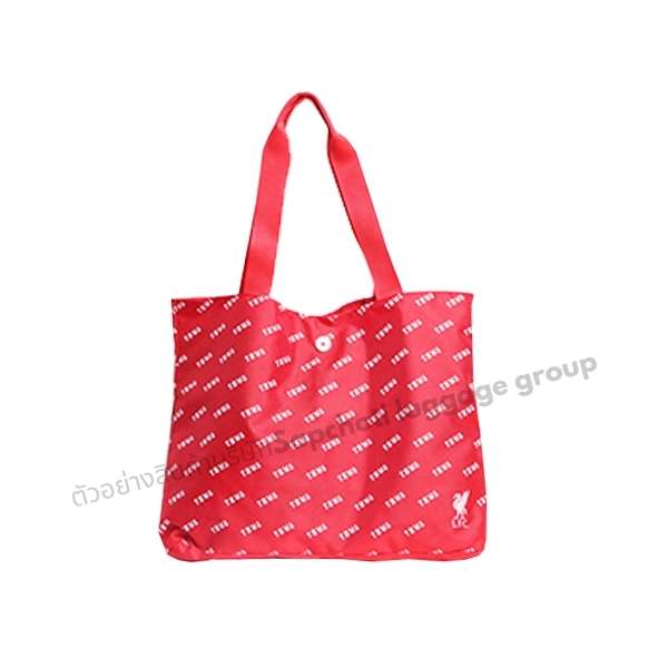 กระเป๋าผ้าพับเก็บ TOTEBAG ผ้าPU สกรีนโลโก้ (แบที่59)